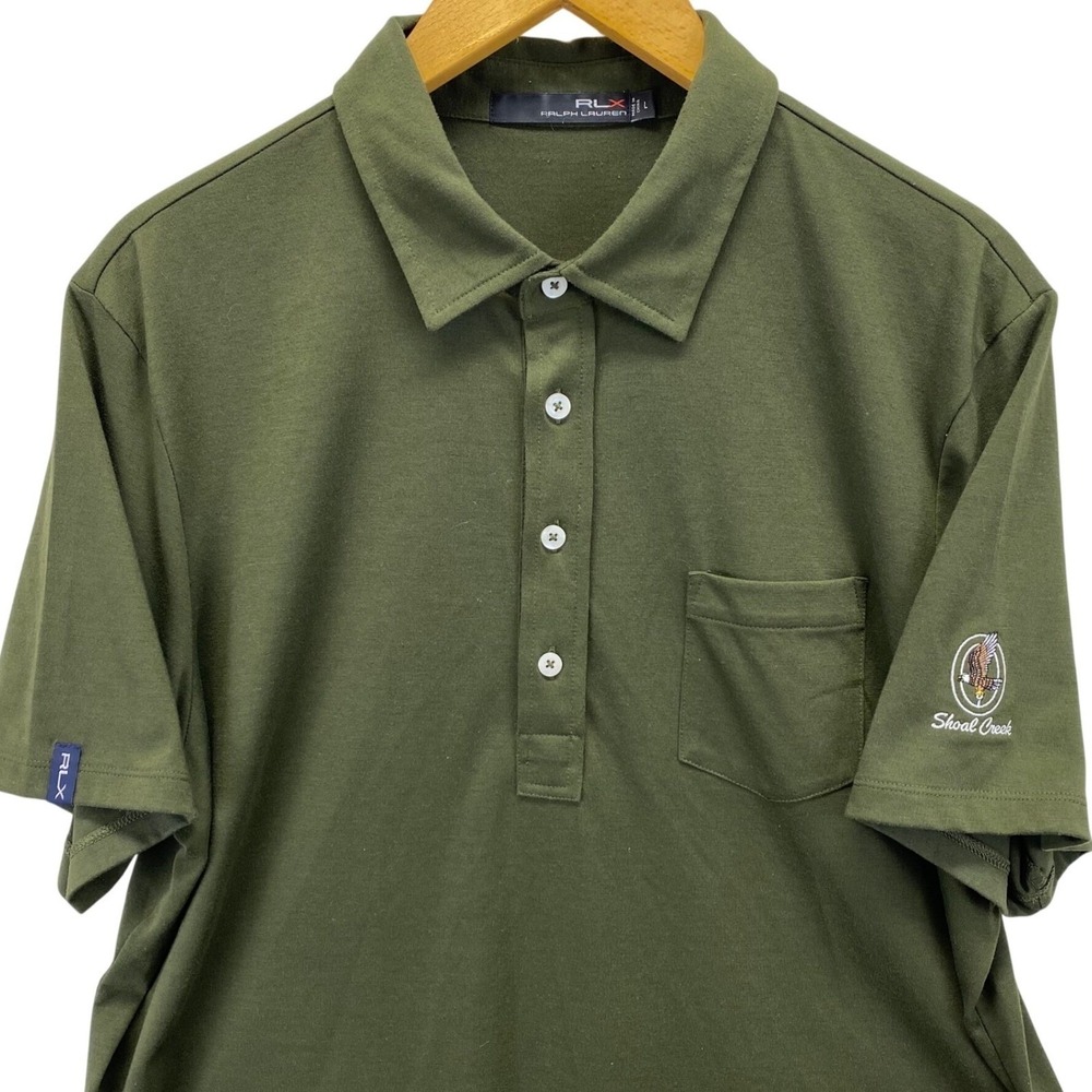 RLX Golf Ralph Lauren Performance Mens L Shoal Creek Golf Green Polo Shirt